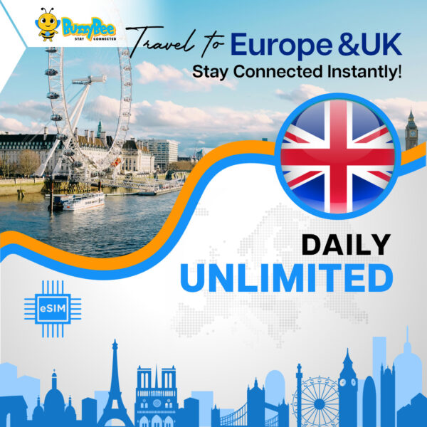 eSim - Unlimited Europe & UK (43 Countries)